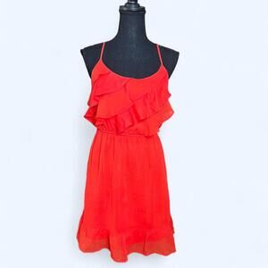 Vintage Y2K American Eagle Red ruffle mini dress Size Medium